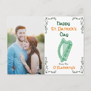 Speciaal Iers Harp Briefkaart   St. Patrick Day