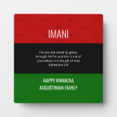 Speciaal IMANI Happy Kwanzaa plaque Fotoplaat (Voorkant)