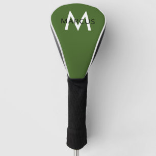 Speciaal Initiaal Green White Modern Driver Golfheadcover