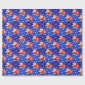 Speciaal Initiaal van het Monogram op Santa Claus  Cadeaupapier (Vlak)
