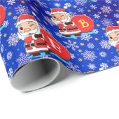 Speciaal Initiaal van het Monogram op Santa Claus  Cadeaupapier (Rol Hoek)