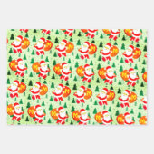 Speciaal Initiaal van het Monogram op Santa Claus  Inpakpapier Vel (Voorkant 3)