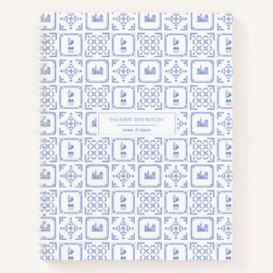 Speciaal journaal van Delft Blue en White Pattern Notitieboek