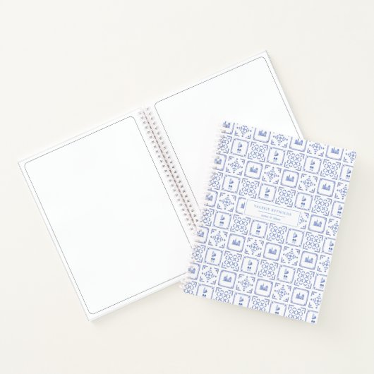 Speciaal journaal van Delft Blue en White Pattern Notitieboek (Binnen)