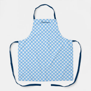 Speciaal Jouw naam Baby Blue Gingham toevoegen Schort