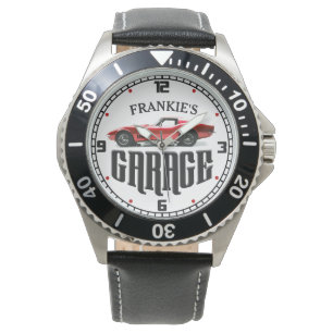 Speciaal JOUW NAAM Chevy Corvette Car Garage Horloge