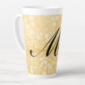 Speciaal Jouw naam Golden stijl Latte Mok (Linkerhoek)