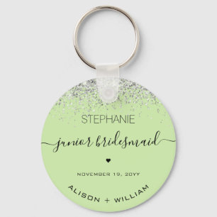 Speciaal Junior Bridesmaid Glitter confetti Sleutelhanger