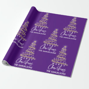 Speciaal kerstboomgaard Paars Cadeaupapier