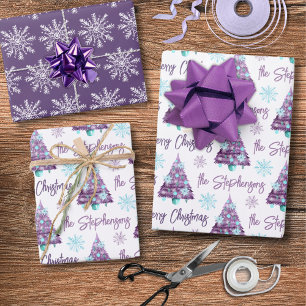 Speciaal kerstboomscript voor lavender Merry Inpakpapier Vel