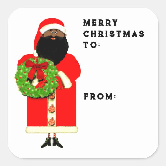 Speciaal kerstcadeautags vierkante sticker (Voorkant)