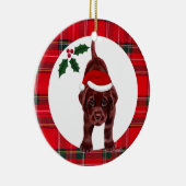 Speciaal kerstchocolade Lab Puppy Keramisch Ornament (Rechts)