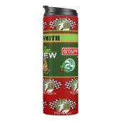 Speciaal kerstfeest met kerstcadeautjes thermosbeker (Geroteerd rechts)