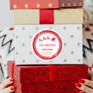 Speciaal kerstfeest Noordelijke Santa Pole Mail Ronde Sticker