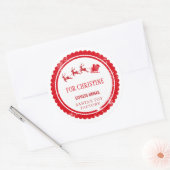 Speciaal kerstfeest Noordelijke Santa Pole Mail Ronde Sticker (Envelop)