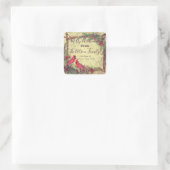 Speciaal kerstkardinaal Square Sticker (Tas)