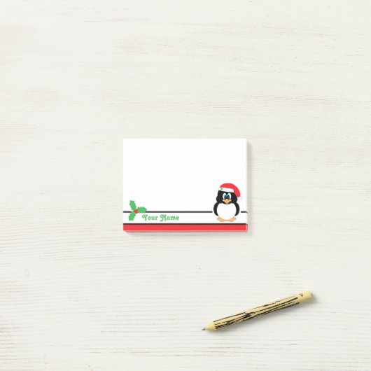 Speciaal kerstpinguïn-Post-it® notes (Op bureau)