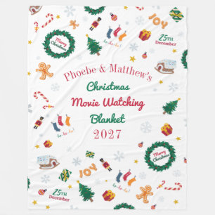 Speciaal kerstrecyclepatroon voor paar fleece deken