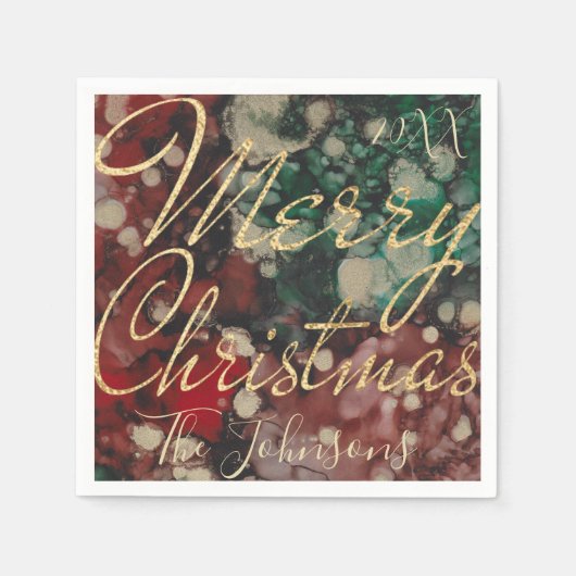 Speciaal kerstrood Gold-design Servet (Voorkant)