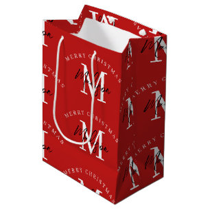 Speciaal kerstrood monogram voor Merry Medium Cadeauzakje