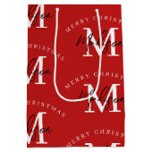 Speciaal kerstrood monogram voor Merry Medium Cadeauzakje (Achterkant)