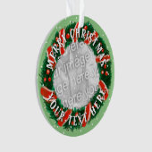 Speciaal kerstvormig grensfotomasker ornament (voorkant)