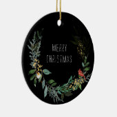 Speciaal kerstwinterscène met Wolfkunst Keramisch Ornament (Rechts)