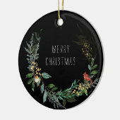 Speciaal kerstwinterscène met Wolfkunst Keramisch Ornament (Links)