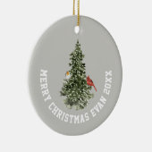 Speciaal kerstwinterscène met Wolfkunst Keramisch Ornament (Rechts)