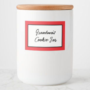 Speciaal keukenlabel, Grandma's Cookie Jar Voedselcontainer Etiket