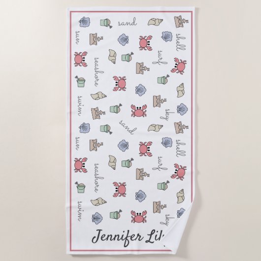 Speciaal Kind van Sandcastle Shell Pail van Beach Strandlaken (Voorkant)