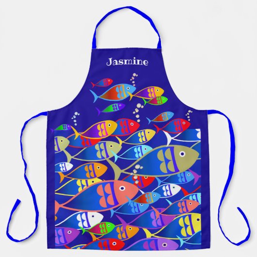 Speciaal kleurrijk visplatform schort (Voorkant)