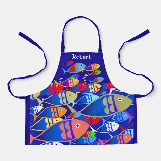 Speciaal kleurrijk visplatform schort (Voorkant)