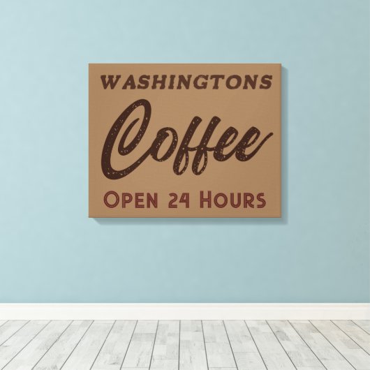 Speciaal  koffiewinkeltekenkunst canvas afdruk (Insitu (Houten vloer))