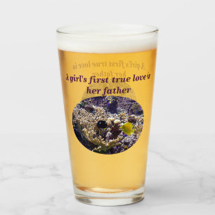 Speciaal koraal marien leven bier voor papa glas