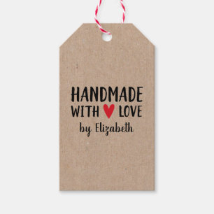 Speciaal Kraft Handgemaakt met Labels met liefdesc Cadeaulabel