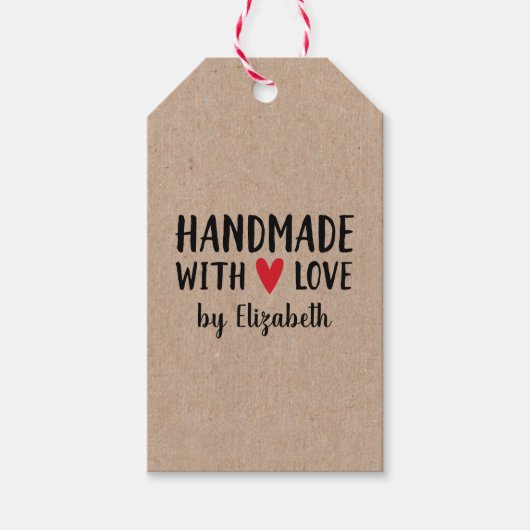 Speciaal Kraft Handgemaakt met Labels met liefdesc Cadeaulabel (Voorkant)