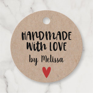 Speciaal Kraft Handmade with Love Bedankjes Labels