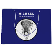 Speciaal Lacrosse Blue Large Gift Bag Groot Cadeauzakje (Voorkant)