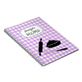 Speciaal Lila Gingham Pset Pattern Recipe Notitieboek (Rechterzijde)