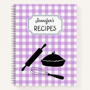 Speciaal Lila Gingham Pset Pattern Recipe Notitieboek