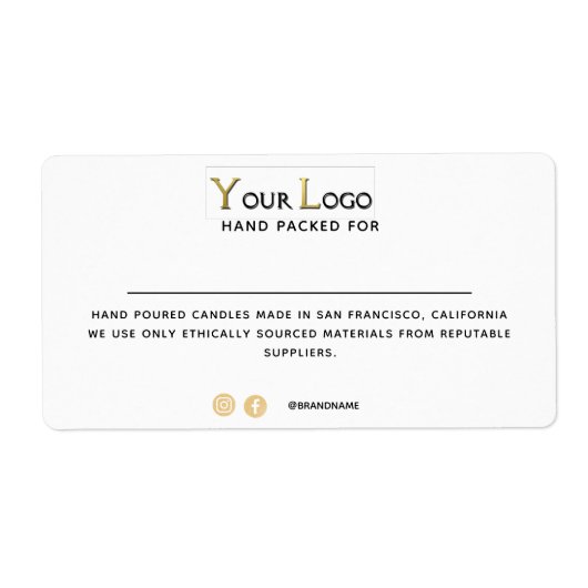 Speciaal Logo Social Media White Shipping Etiket (Voorkant)