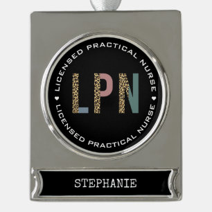 Speciaal LPN-gelicentieerde praktijkverpleegkundig Verzilverd Banner Ornament