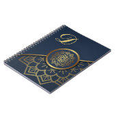 Speciaal Luxe Gold Mandala Art Blue Notitieboek (Linkerzijde)