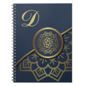 Speciaal Luxe Gold Mandala Art Blue Notitieboek (Voorkant)