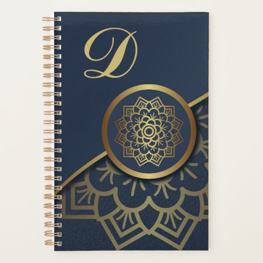 Speciaal Luxe Gold Mandala Art Blue Planner (Voorkant)