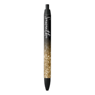 Speciaal Luxury Gold Glitter Ombre Zwarte Inkt Pen