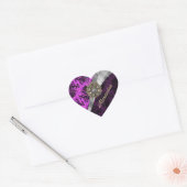 Speciaal  magenta girale demaspatroon hart sticker (Envelop)