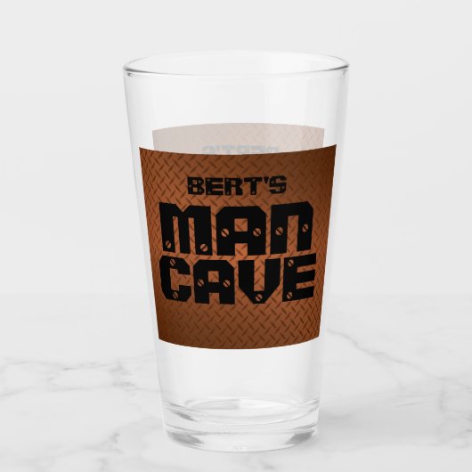 Speciaal Man Cave Copper Diamondplate Glass Glas (Voorkant)
