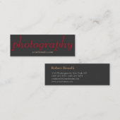 Speciaal Manuscript grijs Rode Fotograaf Mini Visitekaartje (Voorkant / Achterkant)